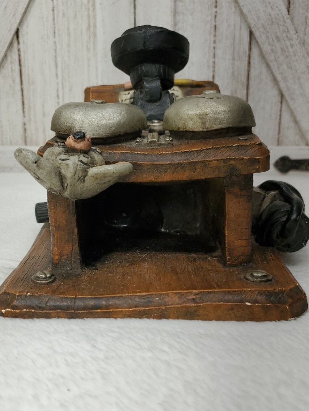 Vintage Rare Juta Sangthaweep 1974 Wall Crank Telephone Memo Holder Mouse Accent - Picture 4 of 12